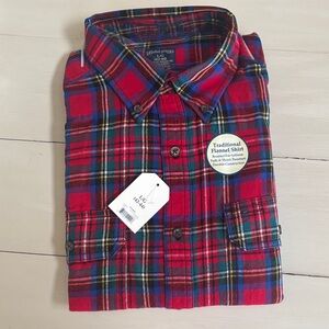 Faded Glory Men's Red Plaid Cotton Flannel Shirt